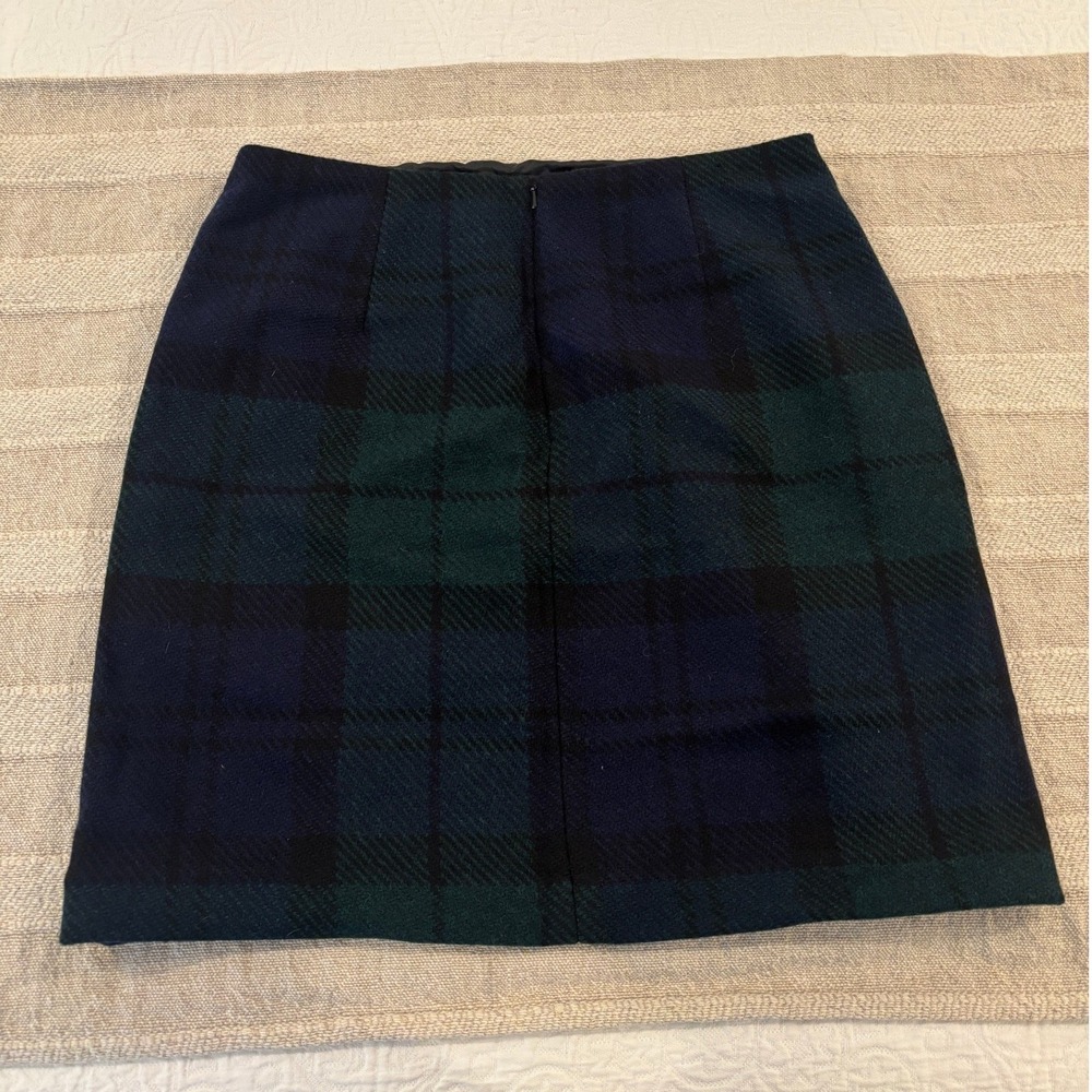 VTG Eddie Bauer Black Watch Plaid Wool Skirt NWT 12 Deadstock Dark Academia - Picture 3 of 5